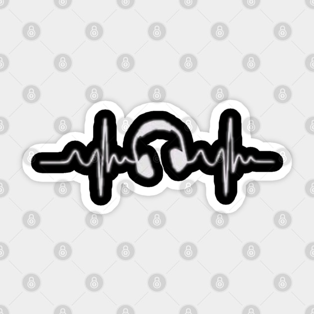 Heartbeat Headphones for Music Lovers Sticker by musicgeniusart